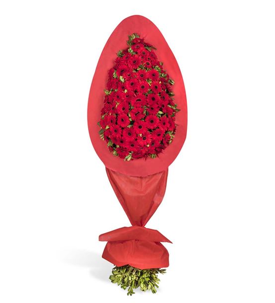 Mutlu Yarınlar Kırmızı Gerbera Kutlama Çelengi